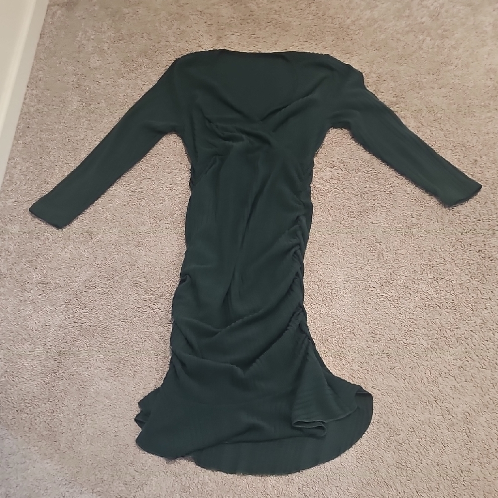 Elegant Green Long Sleeve Dress